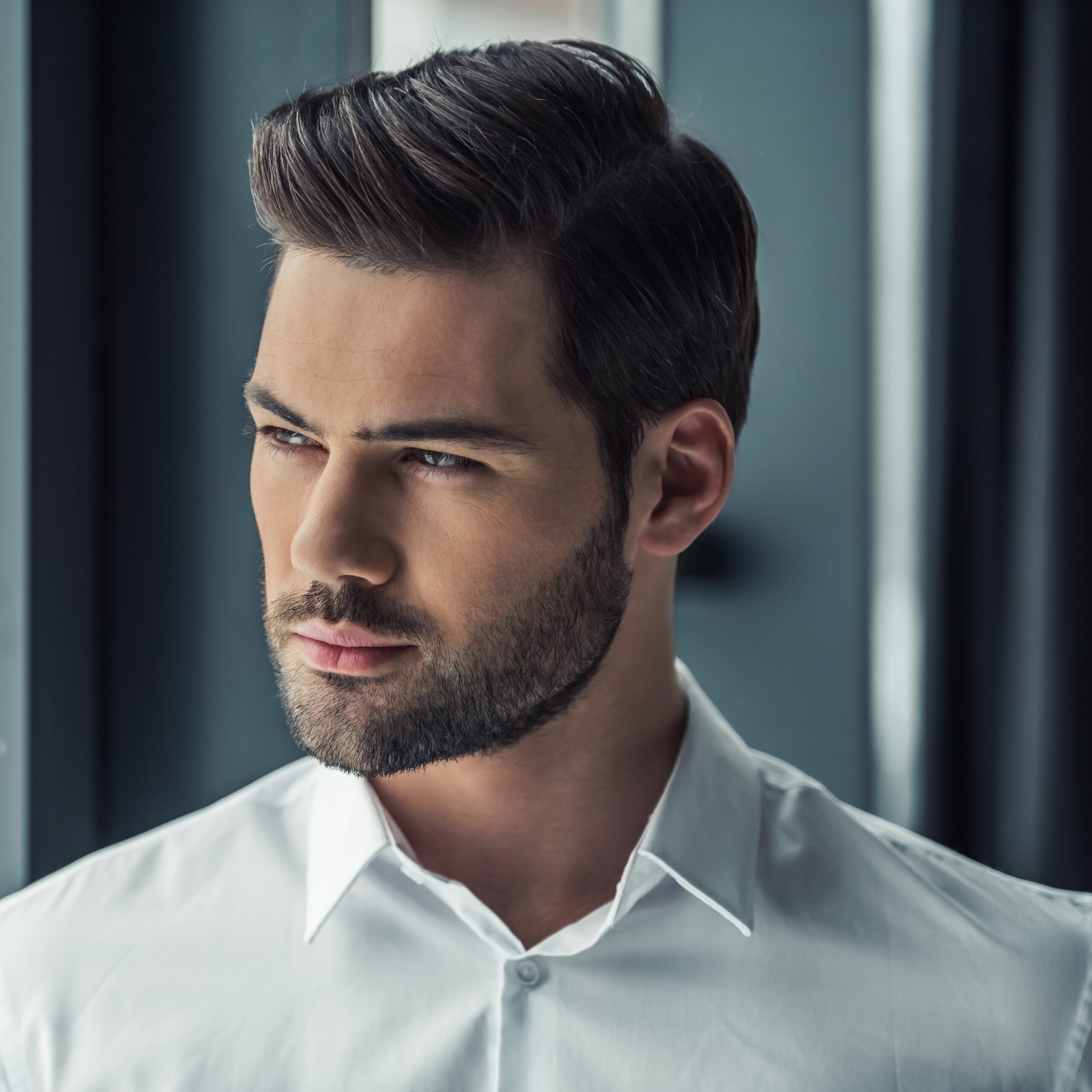 Handsome businessman in office